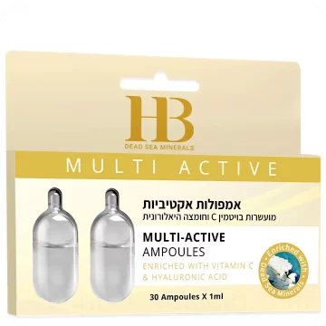 30 Multi-Active Ampoules with Vitamin C & Hyaluronic Acid (30 x 1ml) 7290017824451 — Made in Israel