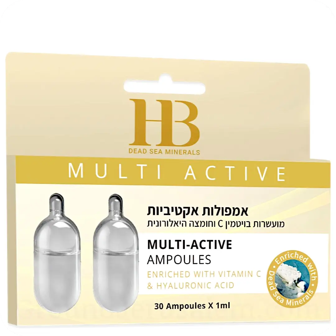 30 Multi-Active Ampoules with Vitamin C & Hyaluronic Acid (30 x 1ml) 7290017824451 — Made in Israel