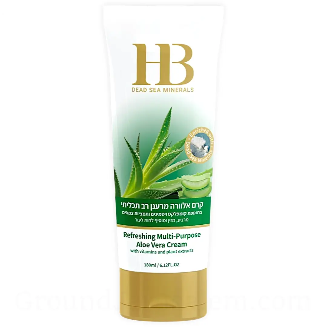 Aloe Vera Cream with Dead Sea Minerals by HB 180ml / 6.12 fl.oz  Made in  Israel  GroundJerusalem.com Products
