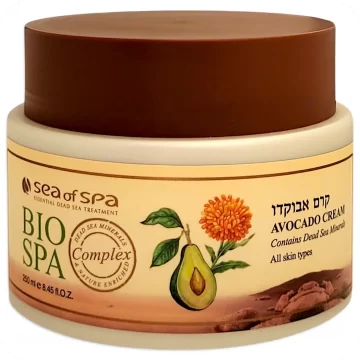 Avocado Cream with Dead Sea Minerals for Face & Body by Sea of Spa Bio Spa 250ml 7290012934841