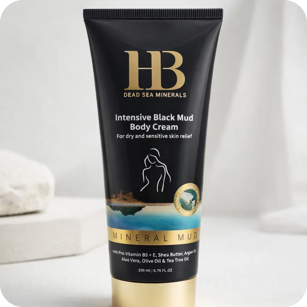 Black Mud Body Cream by HB Dead Sea Minerals 200ml 7290015247061