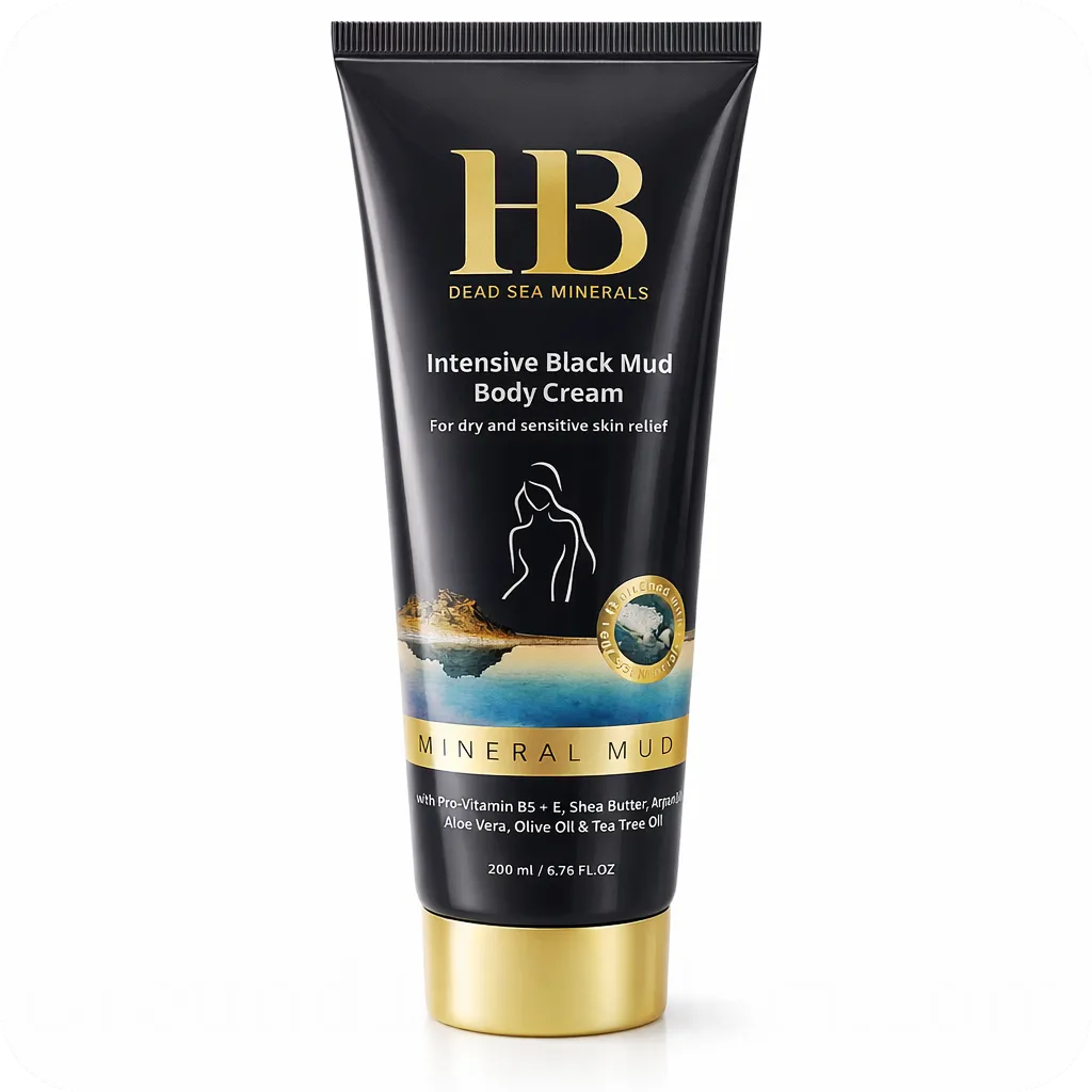 Black Mud Body Cream with Dead Sea Minerals by HB Dead Sea Minerals 200ml 7290015247061