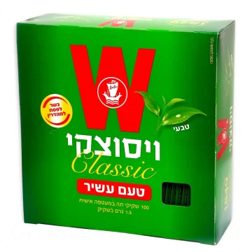 Black Tea Classic Rich Flavor Wissotzky 100 Bags, 150g 5.3 oz — Made in Israel