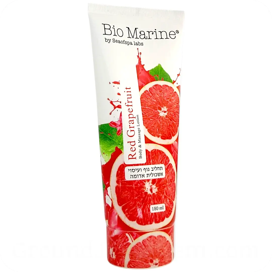 By Sea of Spa Bio Marine Body Massage Lotion Red Grapefruit with Dead Sea Minerals 180ml 7290016167030 left side