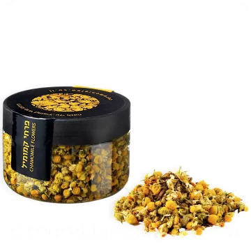 Chamomile Herbal Infusion with Peppermint & Sunflower Leaves Loose Leaf in Plastic Jar by Ceremonie 30g 7290013703309 Made in Israel
