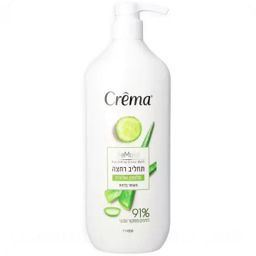 Cucumber & Aloe Vera Nourishing Cream Wash by Crema ReMoist 600ml 7290108356991 Made in Israel