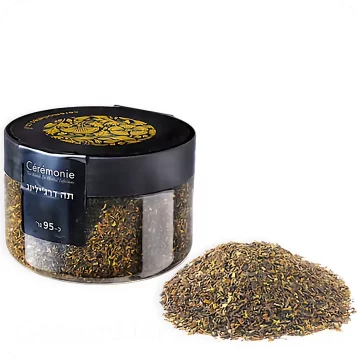 Darjeeling Loose Leaf Tea in Elegant Plastic Jar by Ceremonie 95g 7290013703293 Made in Israel