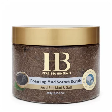 Foaming Mud Sorbet Body Scrub with Dead Sea Mud and Salt by HB Health and Beauty 450g 7290015247559