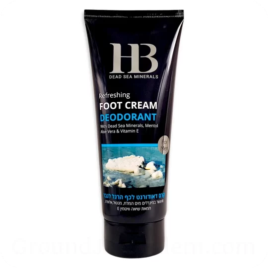 Foot Cream Deodorant for Men with Dead Sea Minerals 200ml 6.76 Fl.OZ — Made in Israel