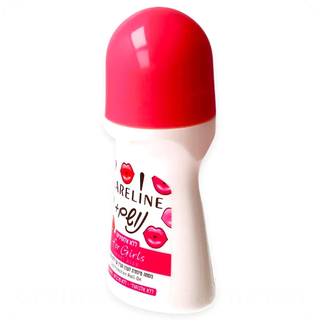Gentle Roll-On Deodorant for Girls – Special Formula for Young & Sensitive Skin, Sweet Kiss Scent by Careline 75ml