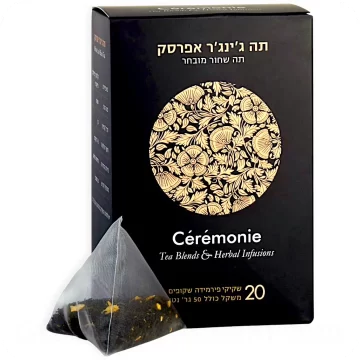 Ginger Peach Black Tea by Cérémonie 20 Sachets 50g - 1.76 oz 7290006899262 Made in Israel