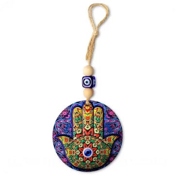 Hamsa Wall Hanging – Mystical Violet Mosaic – Made in Israel