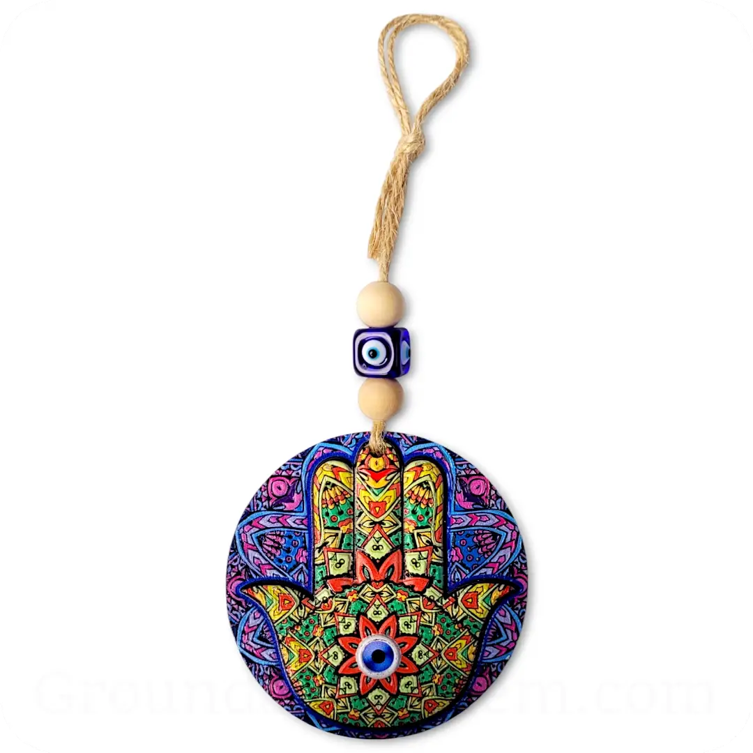 Hamsa Wall Hanging – Mystical Violet Mosaic – Made in Israel