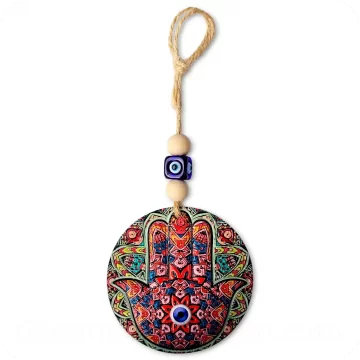 Hamsa Wall Hanging – Oriental Red Mosaic Israel