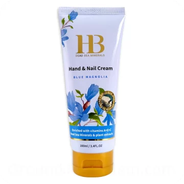 Hand & Nail Cream Blue Magnolia with Dead Sea Minerals 100ml 3.4 Fl.OZ — Made in Israel