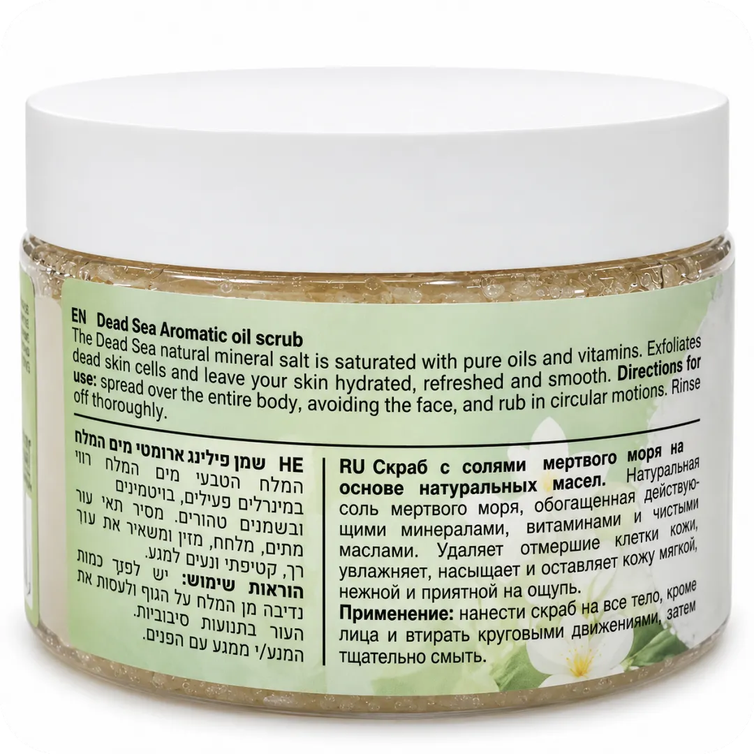 How to Use Dead Sea Salt and Oil Body Scrub with Jasmine Fragrance by Sea of Spa BIO SPA 350ml 7290020103697