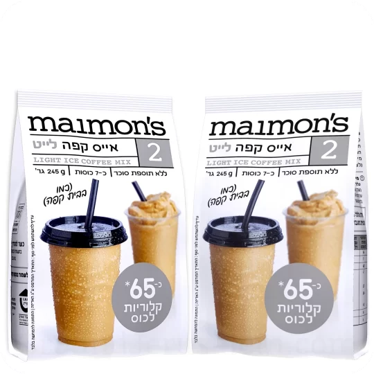 Ice Coffee Powdered Concentrate by Maimon’s 2 x 245g Packs Total 490g 17.28 oz — Made in Israel