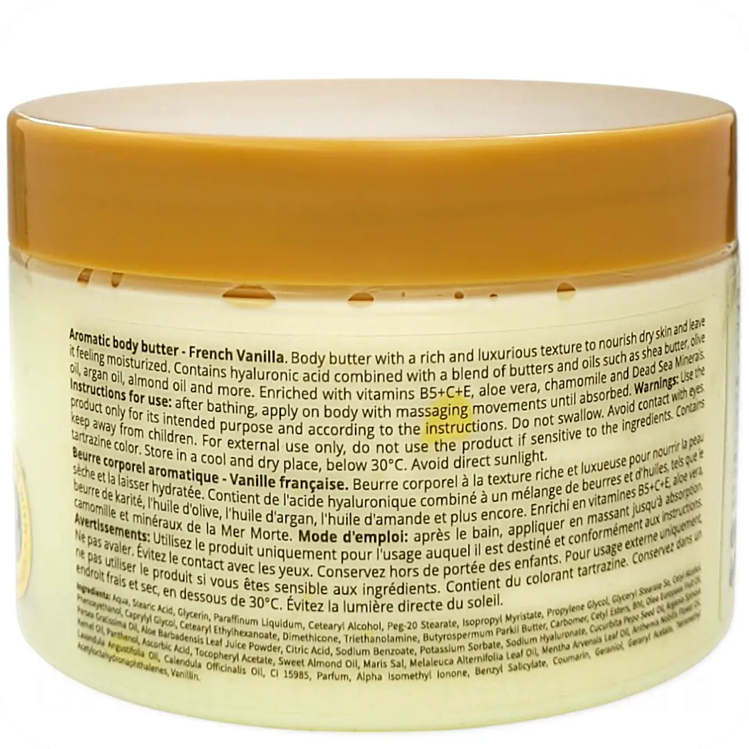 Ingredients Aromatic Body Butter French Vanilla with Dead Sea Minerals by HB 7290017824871