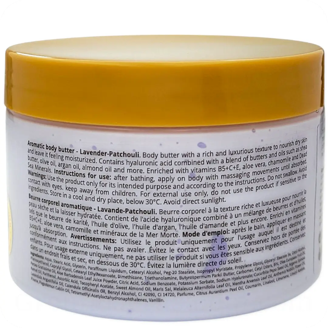 Ingredients Aromatic Body Butter Lavender-Patchouli with Dead Sea Minerals by HB 350ml 7290017824802