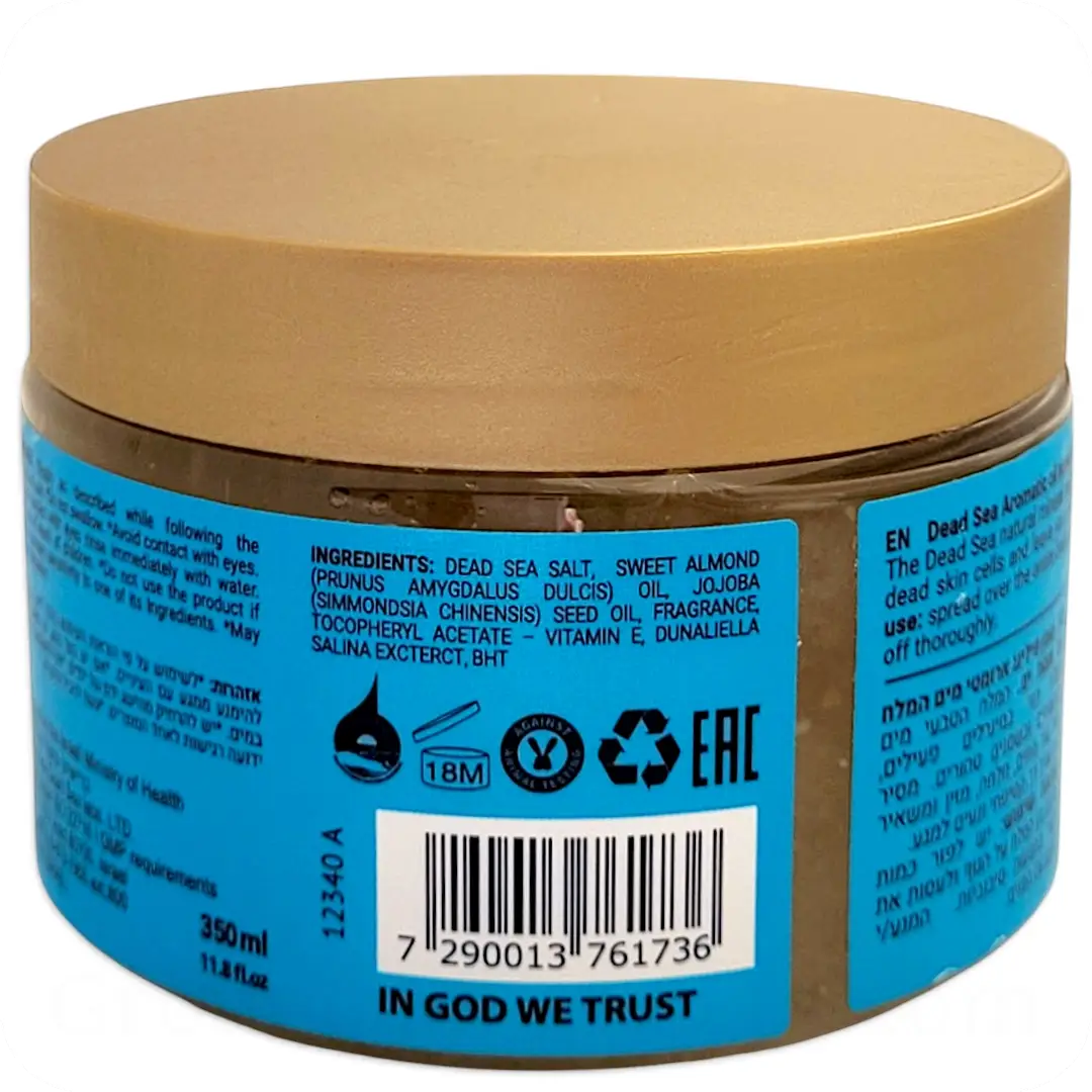 Ingredients Dead Sea Aromatic Oil Scrub Jasmine by Sea of Spa — Bio Marine Collection 350ml 7290013761346