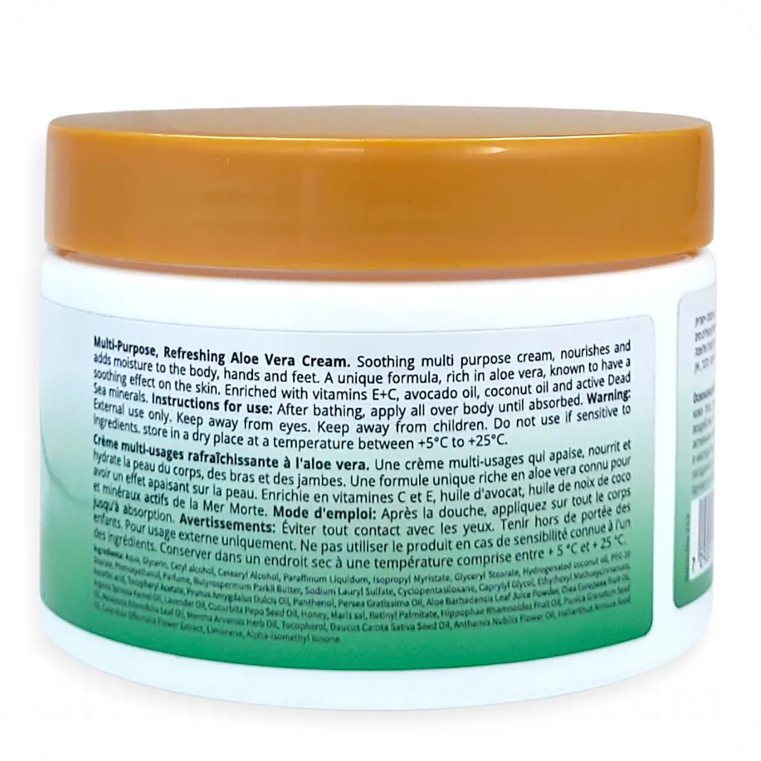 Ingredients Refreshing Multi-Purpose Aloe Vera Cream with Dead Sea Minerals by HB 350ml 7290011843830