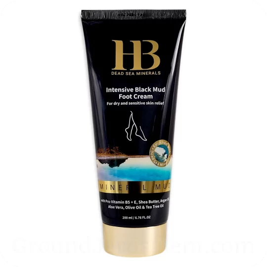 Intensive Black Mud Foot Cream with Dead Sea Minerals (White Cream) 200ml 6.76 Fl.OZ — Made in Israel