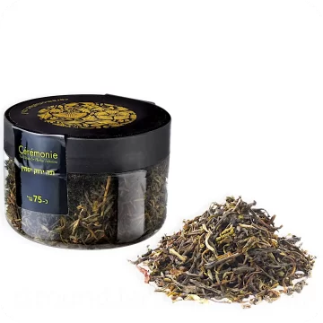 Jasmine Green Tea Loose Leaf in Elegant Plastic Jar by Ceremonie 75g 7290013703361 Made in Israel