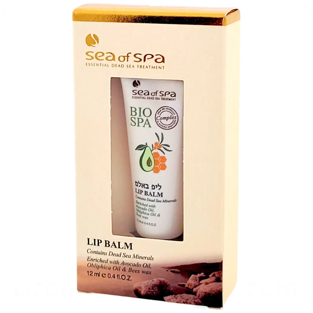 Lip Balm with Dead Sea Minerals, Avocado Oil, Obliphica Oil & Beeswax by Sea of Spa Bio Spa 12ml 7290012934230 in pack