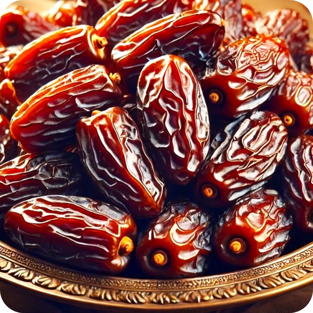 Medjool Dates on plate 340g - 12oz — Made in Israel