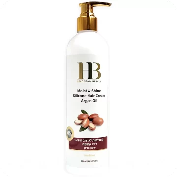 Moist & Shine Silicone Hair Cream with Argan Oil by HB 400ml 7290012326585