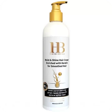 Moist and Shine Hair Cream with Keratin for Smoothed Hair by HB 400ml 7290012326325