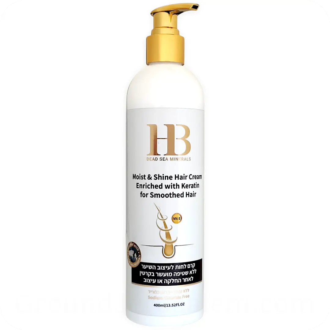 Moist and Shine Hair Cream with Keratin for Smoothed Hair by HB 400ml 7290012326325