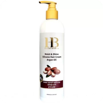 Moist and Shine Silicone Hair Cream with Argan Oil by HB 400ml 7290012326585