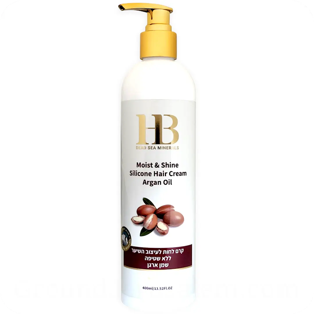 Moist and Shine Silicone Hair Cream with Argan Oil by HB 400ml 7290012326585