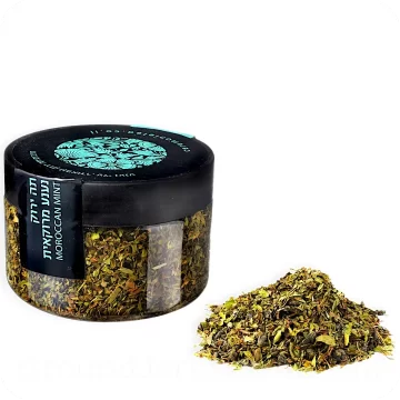 Moroccan Mint Green Tea with Spearmint & Gunpowder by Ceremonie 75g 7290013703408 Made in Israel
