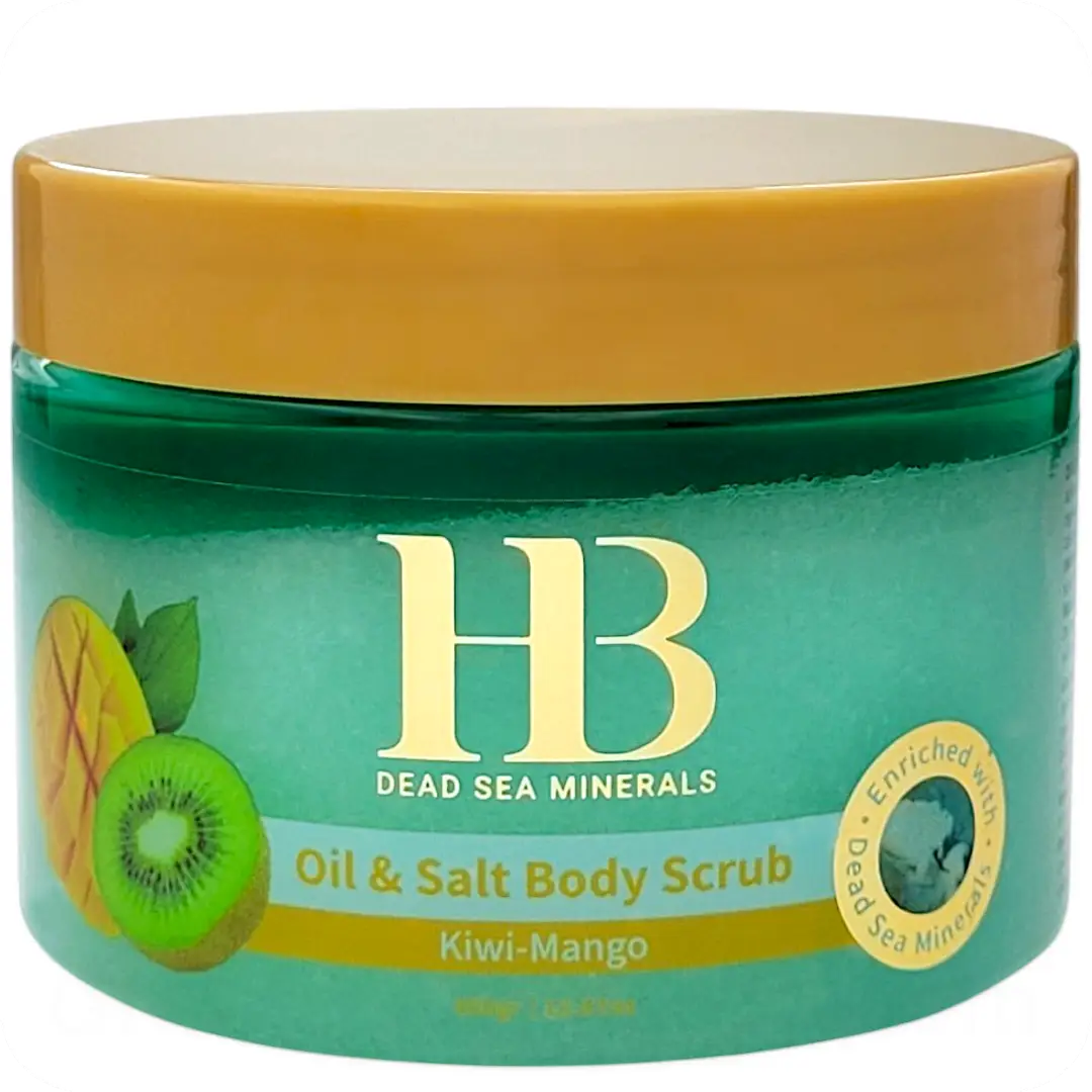 Oil & Salt Body Scrub Kiwi-Mango with Dead Sea Minerals by HB 450g 7290012326462