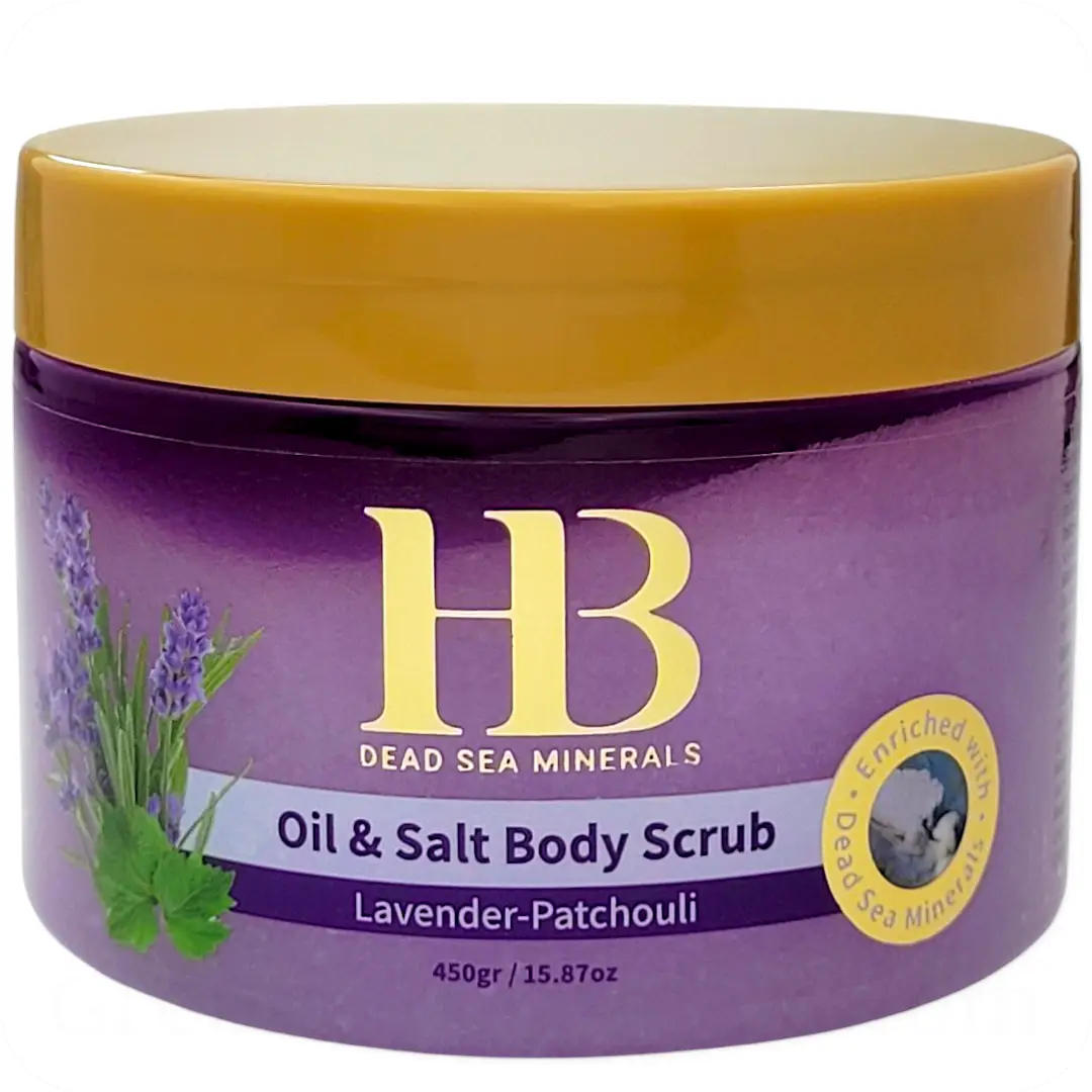 Oil & Salt Body Scrub Lavender-Patchouli with Dead Sea Minerals by HB 450g 7290012326431