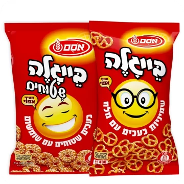 Pretzel Flat with Sesame & Pretzel Twists with Salt (2 Packs 300g + 400g) Total 700g 24.69 oz — Made in Israel