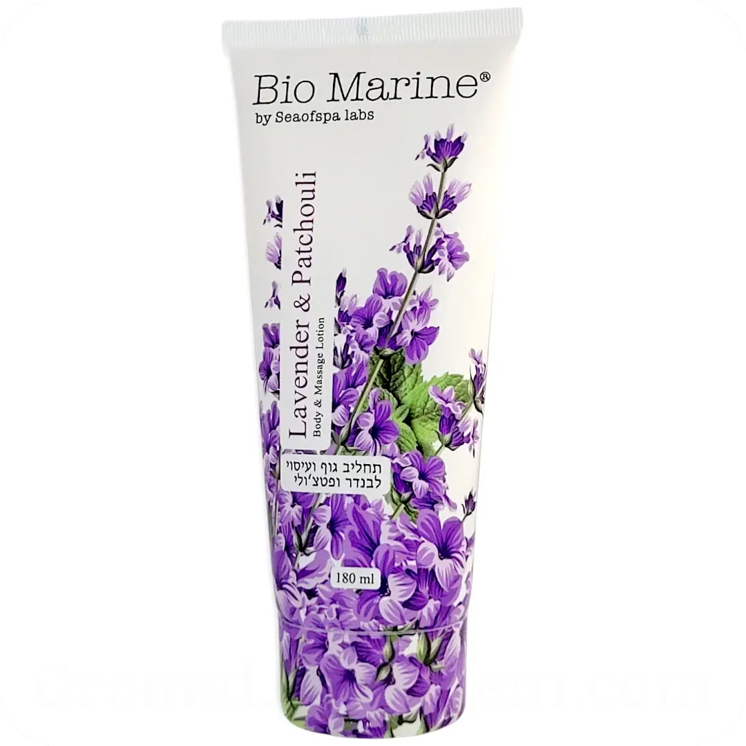 Right side Body & Massage Lotion Lavender & Patchouli with Dead Sea Minerals by Sea of Spa Bio Marine 180ml