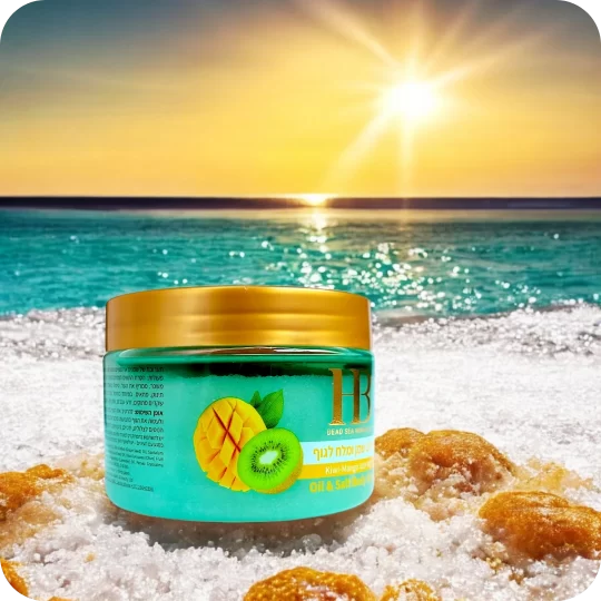 Salt scrub combines Dead Sea salt with aromatic oils