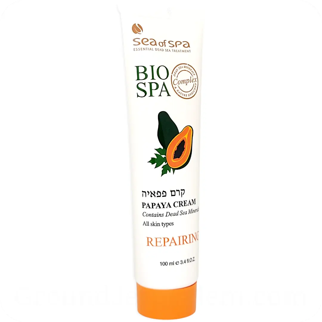 Side left Papaya Cream with Dead Sea Minerals by Sea of Spa Bio Spa 100ml 7290017409641