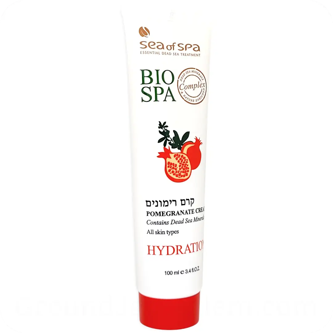 Side left Pomegranate Cream with Dead Sea Minerals by Sea of Spa Bio Spa 100ml 7290017409672