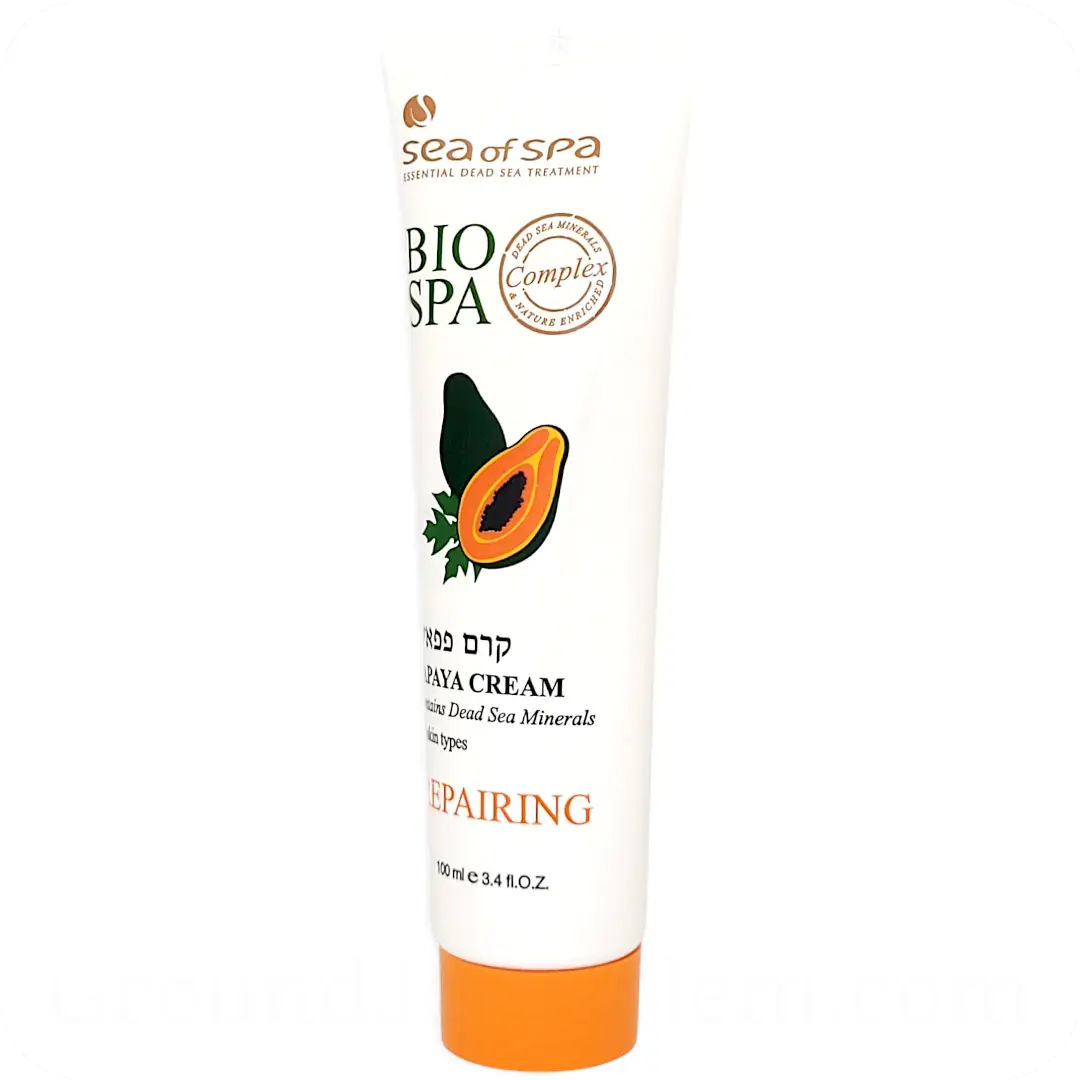 Side right Papaya Cream with Dead Sea Minerals by Sea of Spa Bio Spa 100ml 7290017409641
