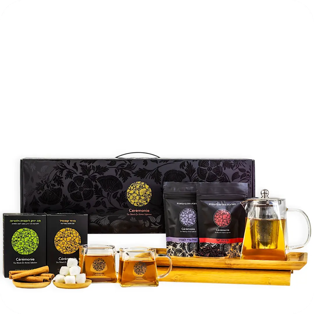 Tea Gift Box “Pelican” – Glass Teapot, 2 Glass Cups, Premium Tea, Herbal Blends, Cinnamon & Sugar Cubes by Ceremonie