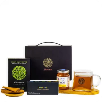 Tea Gift Box “Spring” – Premium Tea, Glass Cup & Gourmet Honey by Ceremonie — Made in Israel