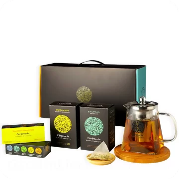 Tea Gift Box “Sunbird” – Glass Teapot, Premium Tea & Mini Cube Tea Selection by Ceremonie — Made in Israel