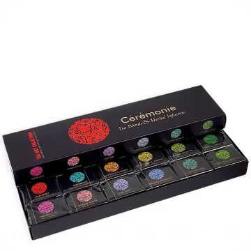 Tea Gift Collection – 12 Assorted Tea Blends & Herbal Infusions in Elegant Mini Cubes by Cérémonie 859617001128