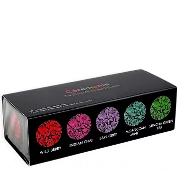 Tea Gift Sampler – 5 Exquisite Tea Blends & Herbal Infusions in Elegant Mini Cubes by Cérémonie 859617001500