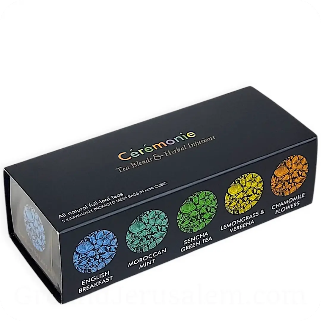 Tea Gift Sampler – 5 Refreshing Tea Blends & Herbal Infusions in Elegant Mini Cubes by Cérémonie 859617001524