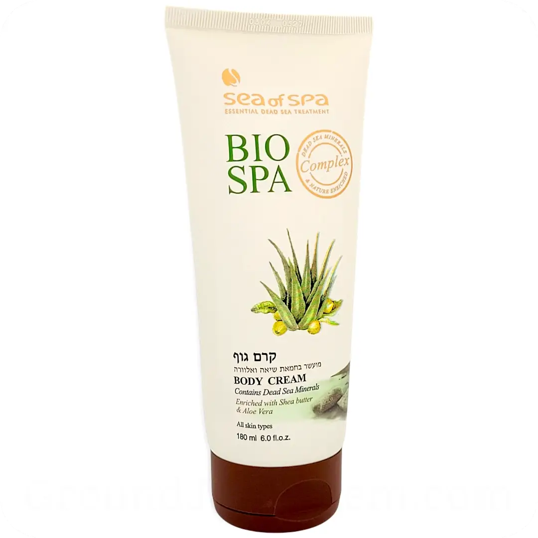 Tube on left Body Cream with Dead Sea Minerals, Pomegranate & Fig Milk by Sea of Spa 180ml 7290012934162